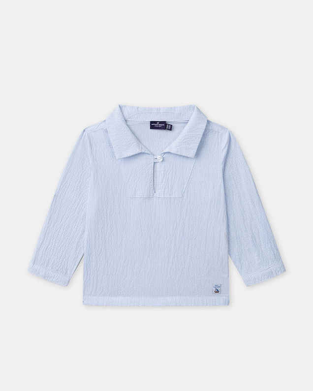 Chemise rayée à manches retroussables Coloris bleu Sergent Major