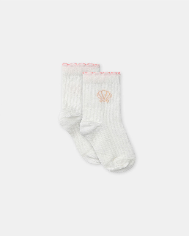 Chaussettes côtelées coquillage Coloris écru Sergent Major