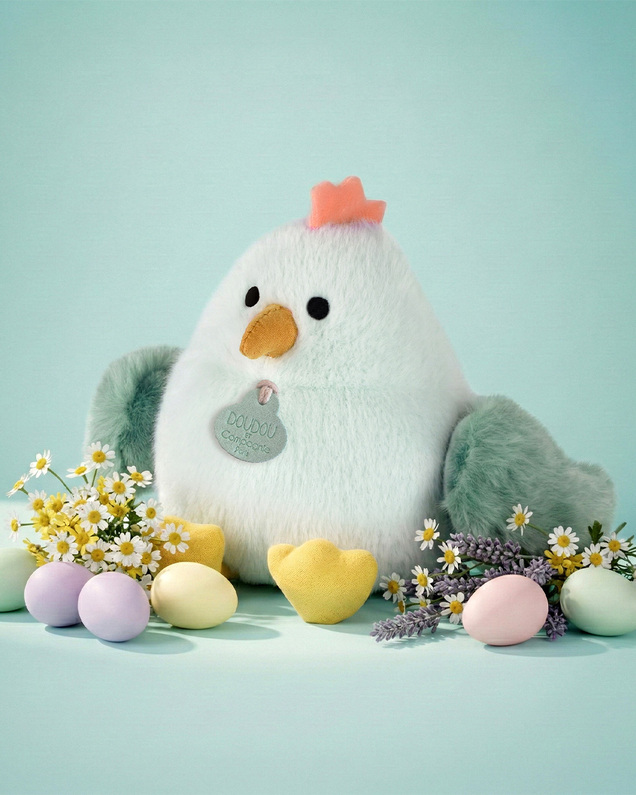 Peluche poussin Piou 15 cm Coloris amande Doudou et Compagnie