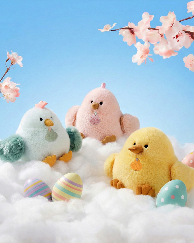 Peluche poussin Piou 15 cm Coloris amande Doudou et Compagnie