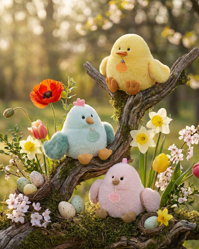 Peluche poussin Piou 15 cm Coloris amande Doudou et Compagnie