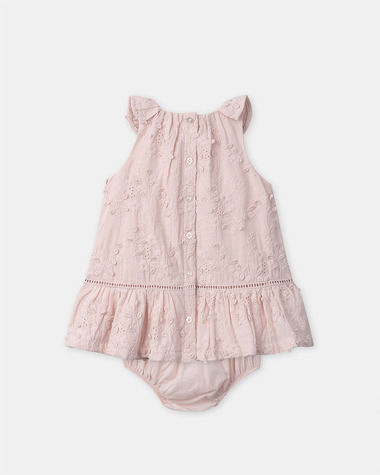 Robe &agrave; broderies florales Coloris rose  Sergent Major