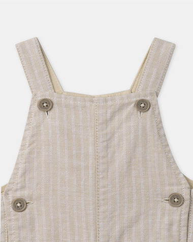 Ensemble salopette &agrave; rayures et body Coloris beige  Sergent Major
