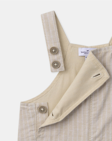 Ensemble salopette &agrave; rayures et body Coloris beige  Sergent Major