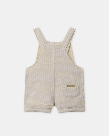 Ensemble salopette &agrave; rayures et body Coloris beige  Sergent Major