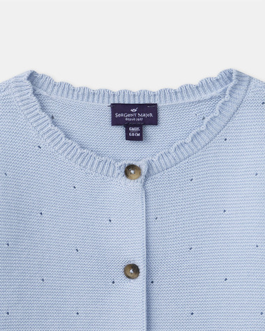 Cardigan &agrave; n&oelig;uds Coloris bleu  Sergent Major