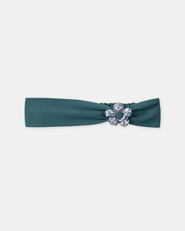 Bandeau avec fleur 3D Coloris bleu canard  Sergent Major