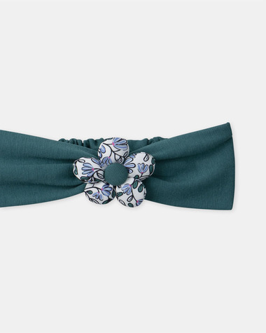 Bandeau avec fleur 3D Coloris bleu canard  Sergent Major