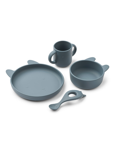 Coffret repas en silicone Vivi Lapin coloris whale blue  Liewood