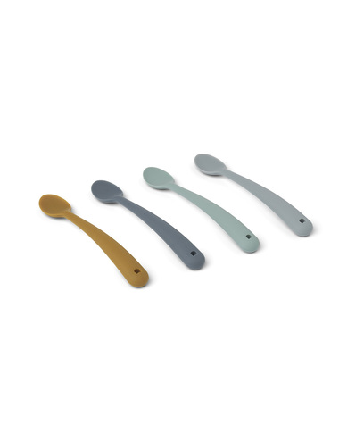 Lot de 4 cuill&egrave;res Siv Coloris blue multi mix  Liewood