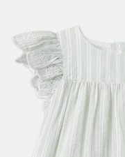 Robe brodée à rayures Coloris vert Sergent Major