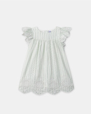 Robe brodée à rayures Coloris vert Sergent Major