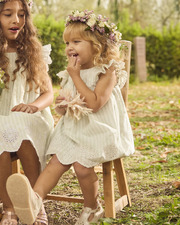 Robe brodée à rayures Coloris vert Sergent Major