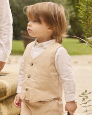 Veston en twill sans manches Coloris beige Sergent Major