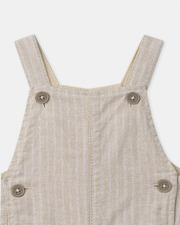Ensemble salopette à rayures et body Coloris beige Sergent Major