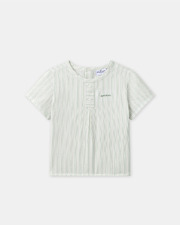 Chemise à rayures brodée amour Coloris vert Sergent Major
