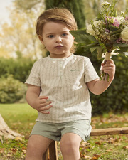 Chemise à rayures brodée amour Coloris vert Sergent Major