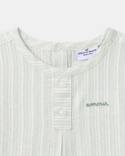 Chemise à rayures brodée amour Coloris vert Sergent Major