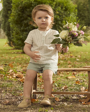 Chemise à rayures brodée amour Coloris vert Sergent Major