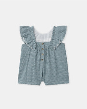 Combishort fantaisie en vichy Coloris bleu Sergent Major