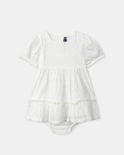 Robe et bloomer brodée Coloris écru Sergent Major