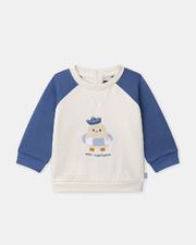 Sweat bicolore à broderie poussin Coloris bleu/écru Sergent Major