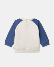 Sweat bicolore à broderie poussin Coloris bleu/écru Sergent Major