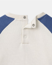 Sweat bicolore à broderie poussin Coloris bleu/écru Sergent Major