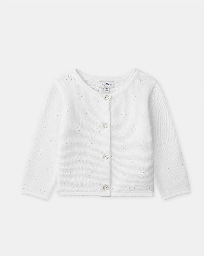 Cardigan en maille ajour&eacute;e Coloris &eacute;cru  Sergent Major