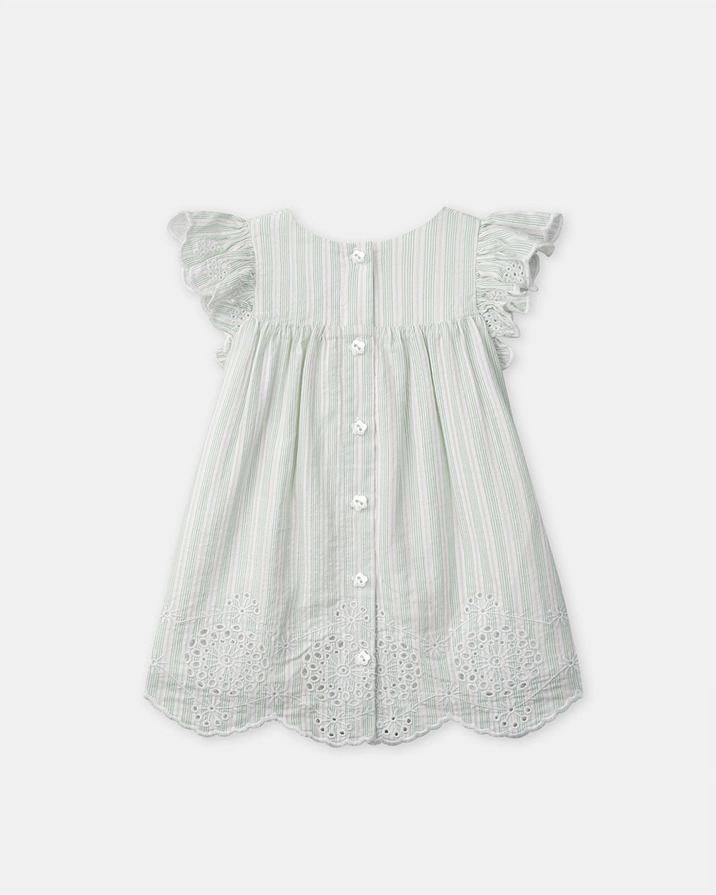 Robe brodée à rayures Coloris vert Sergent Major
