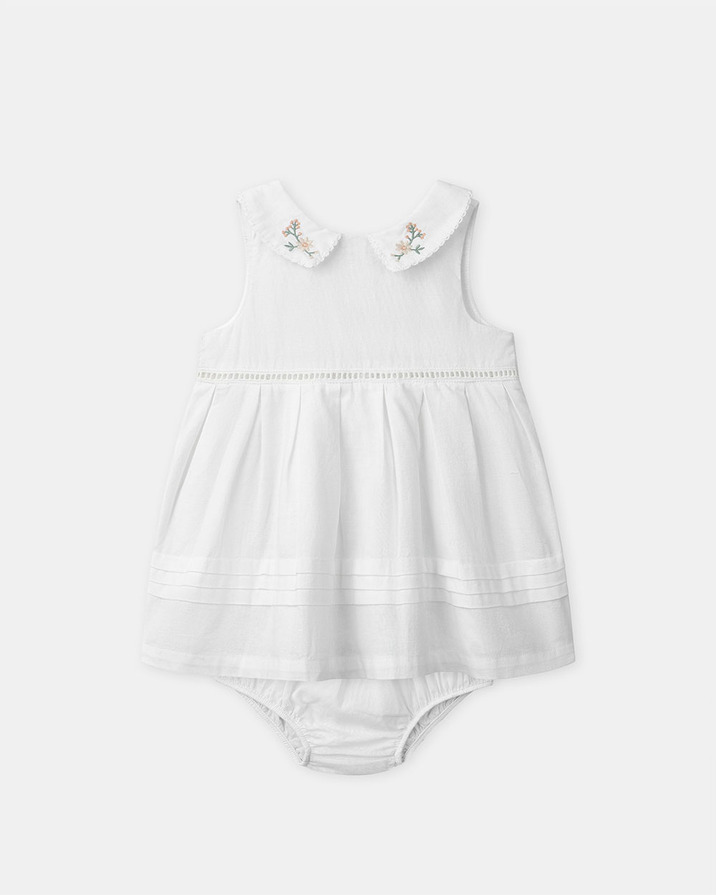 Robe D'Été Bébé Fille Coton Sans Manches 0-24 Mois – Brodée Papillons & Imprimé Cœur, Robe Trapèze Décontractée Plage Ou Quotidien, Douce Et Respirante