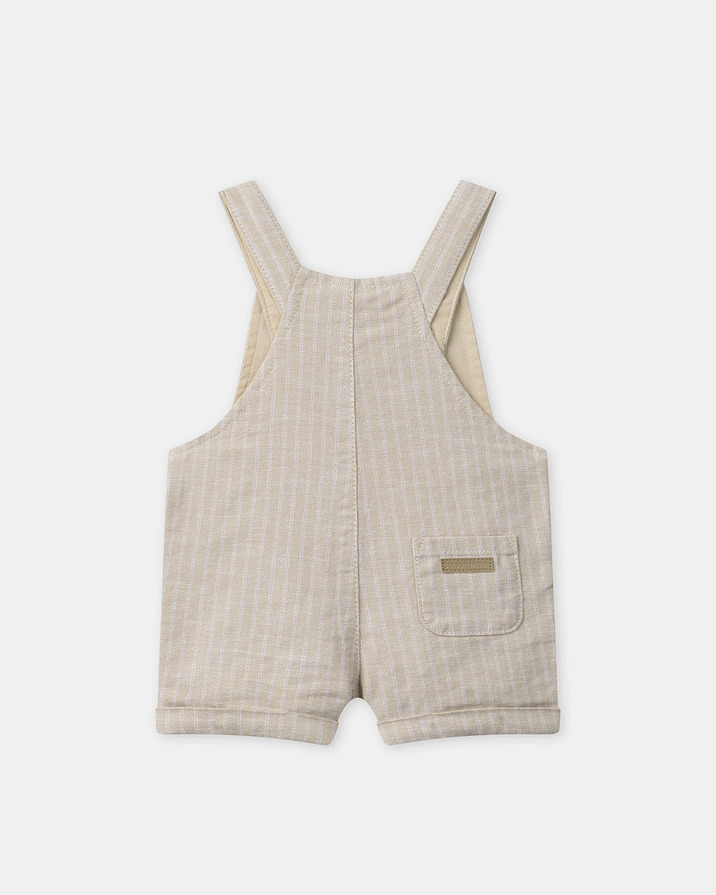 Ensemble salopette à rayures et body Coloris beige Sergent Major