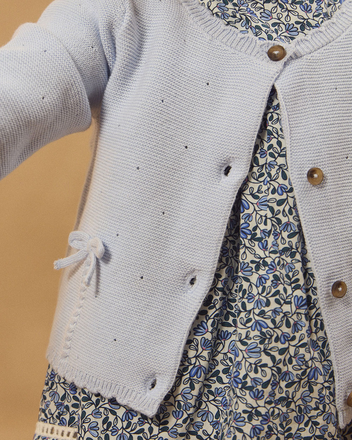 Cardigan à nœuds Coloris bleu Sergent Major