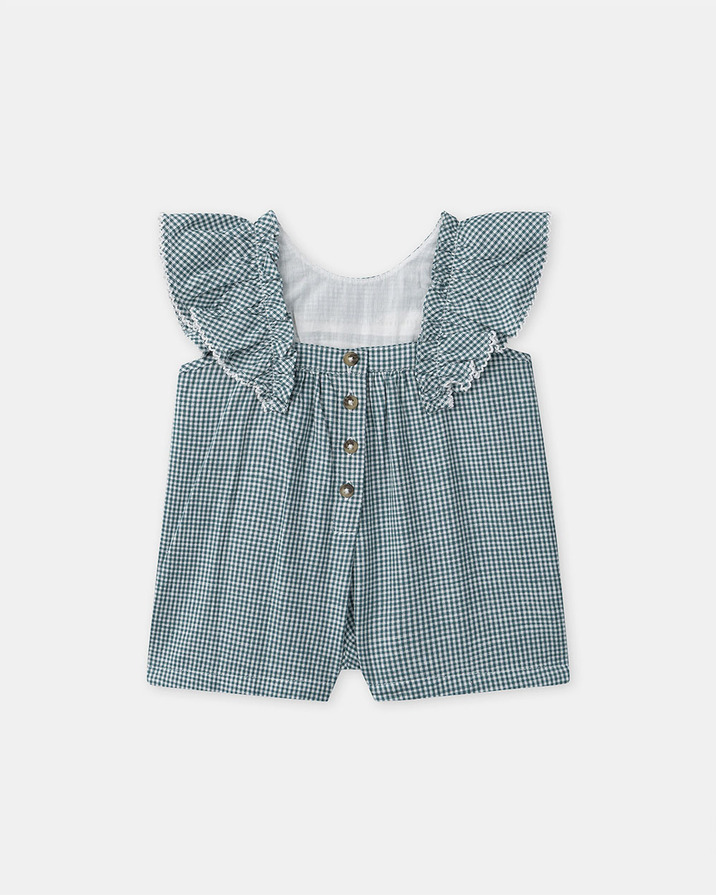 Combishort fantaisie en vichy Coloris bleu Sergent Major