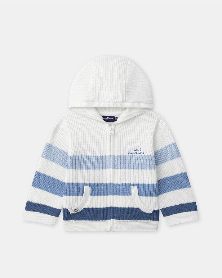 Gilet à capuche et rayures Coloris bleu Sergent Major