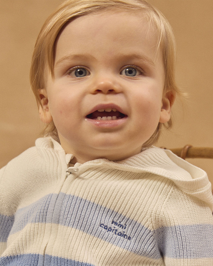 Gilet à capuche et rayures Coloris bleu Sergent Major