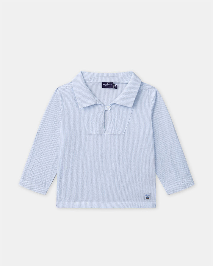 Chemise rayée à manches retroussables Coloris bleu Sergent Major