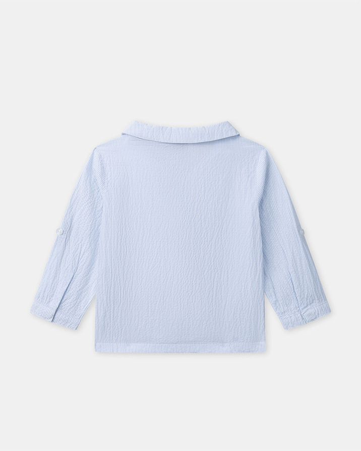 Chemise rayée à manches retroussables Coloris bleu Sergent Major