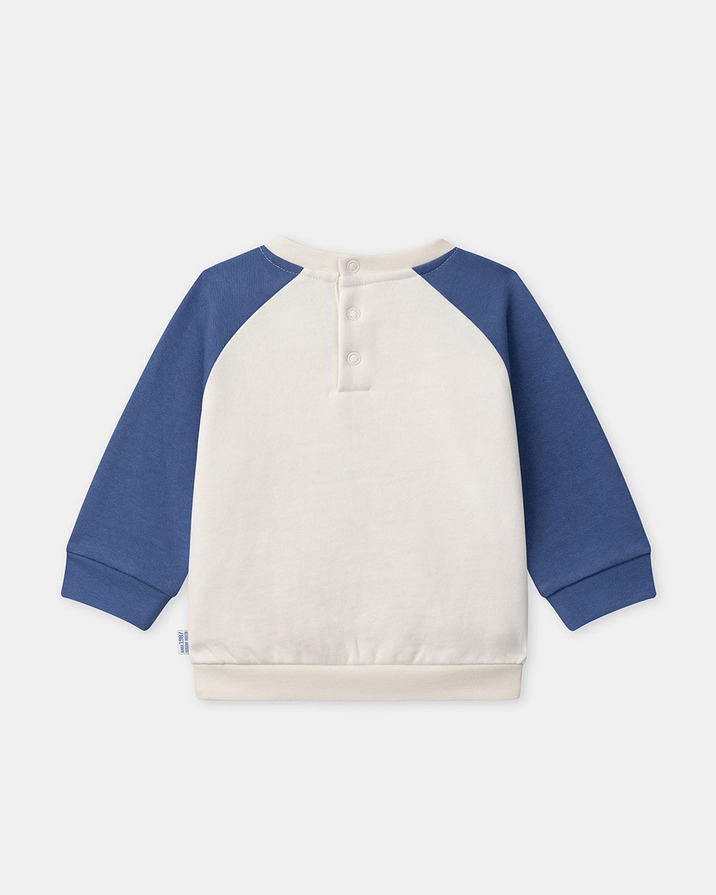 Sweat bicolore à broderie poussin Coloris bleu/écru Sergent Major
