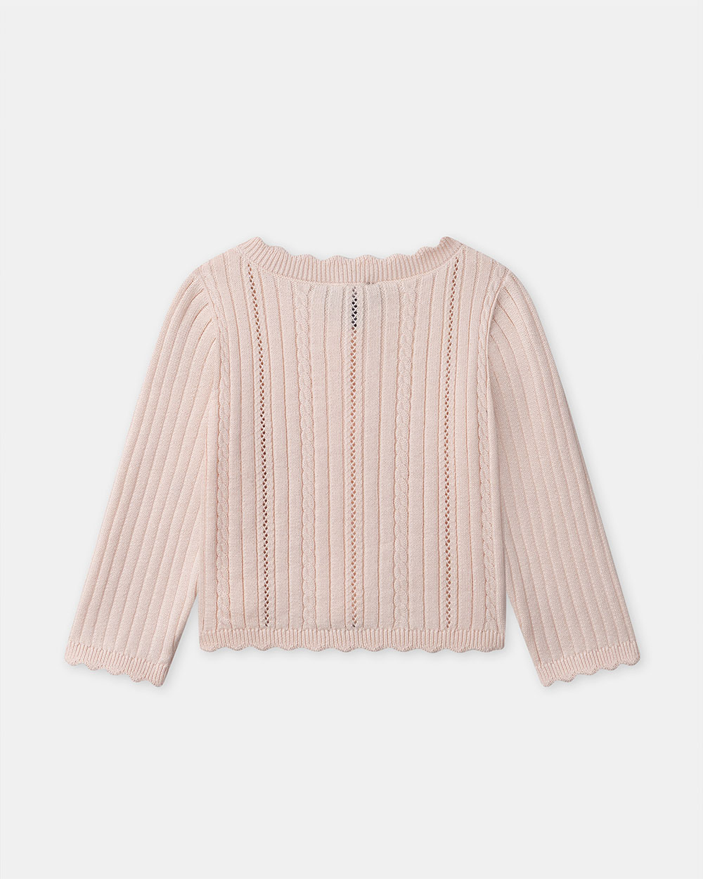 Cardigan en maille ajour&eacute;e Coloris rose clair  Sergent Major