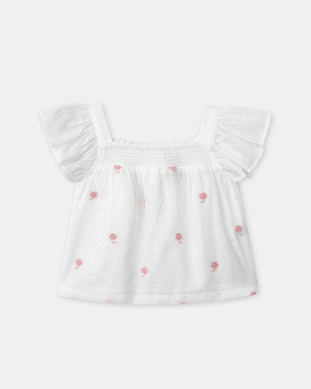 Blouse manches courtes &agrave; broderies fleurs Coloris &eacute;cru  Sergent Major