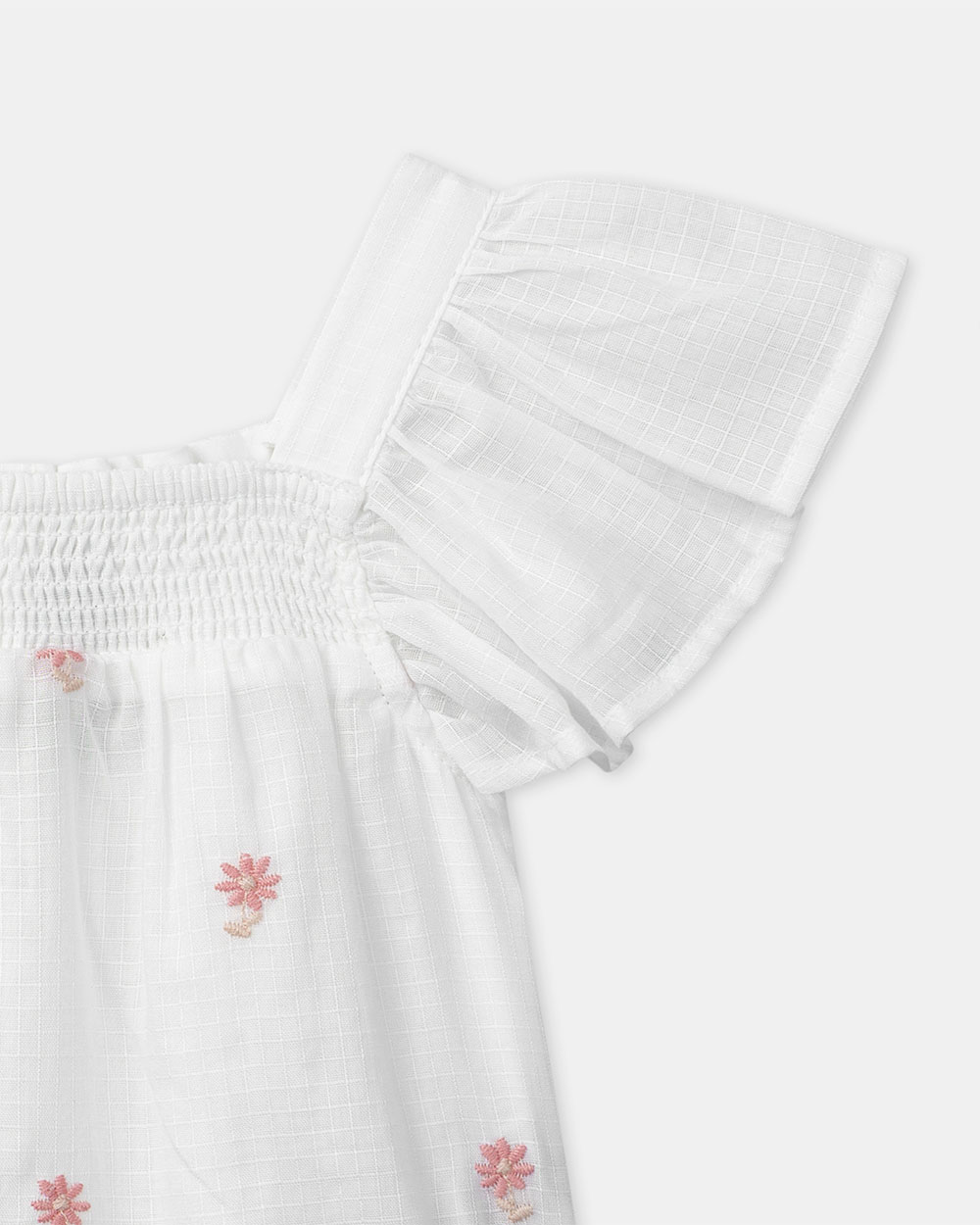 Blouse manches courtes &agrave; broderies fleurs Coloris &eacute;cru  Sergent Major