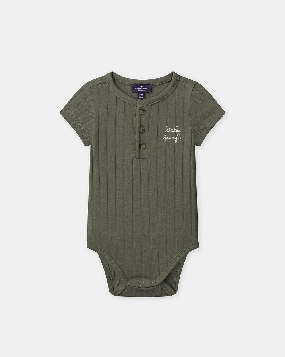 Body c&ocirc;tel&eacute; brod&eacute; little jungle Coloris vert  Sergent Major