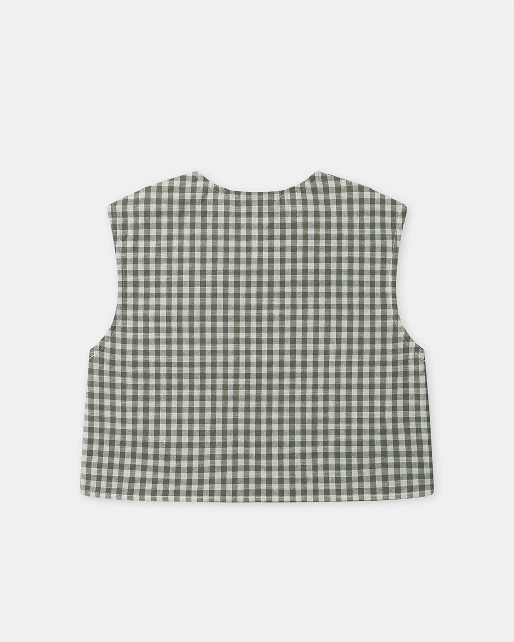 Ensemble d&eacute;bardeur et short vichy Coloris vert fonc&eacute;/ivoire  Sergent Major