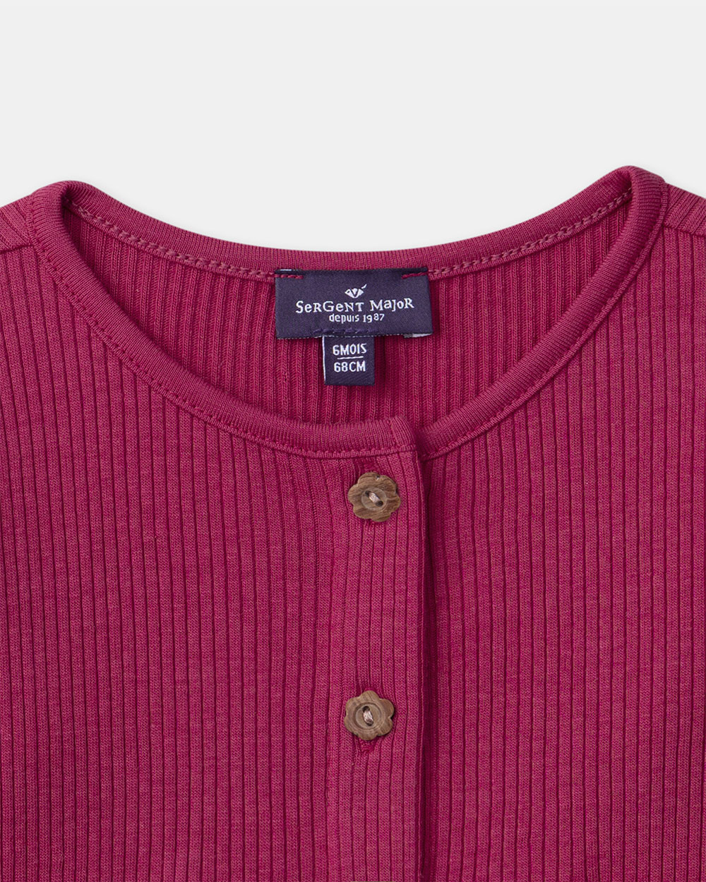 Cardigan en maille c&ocirc;tel&eacute;e Coloris rose fuchsia  Sergent Major
