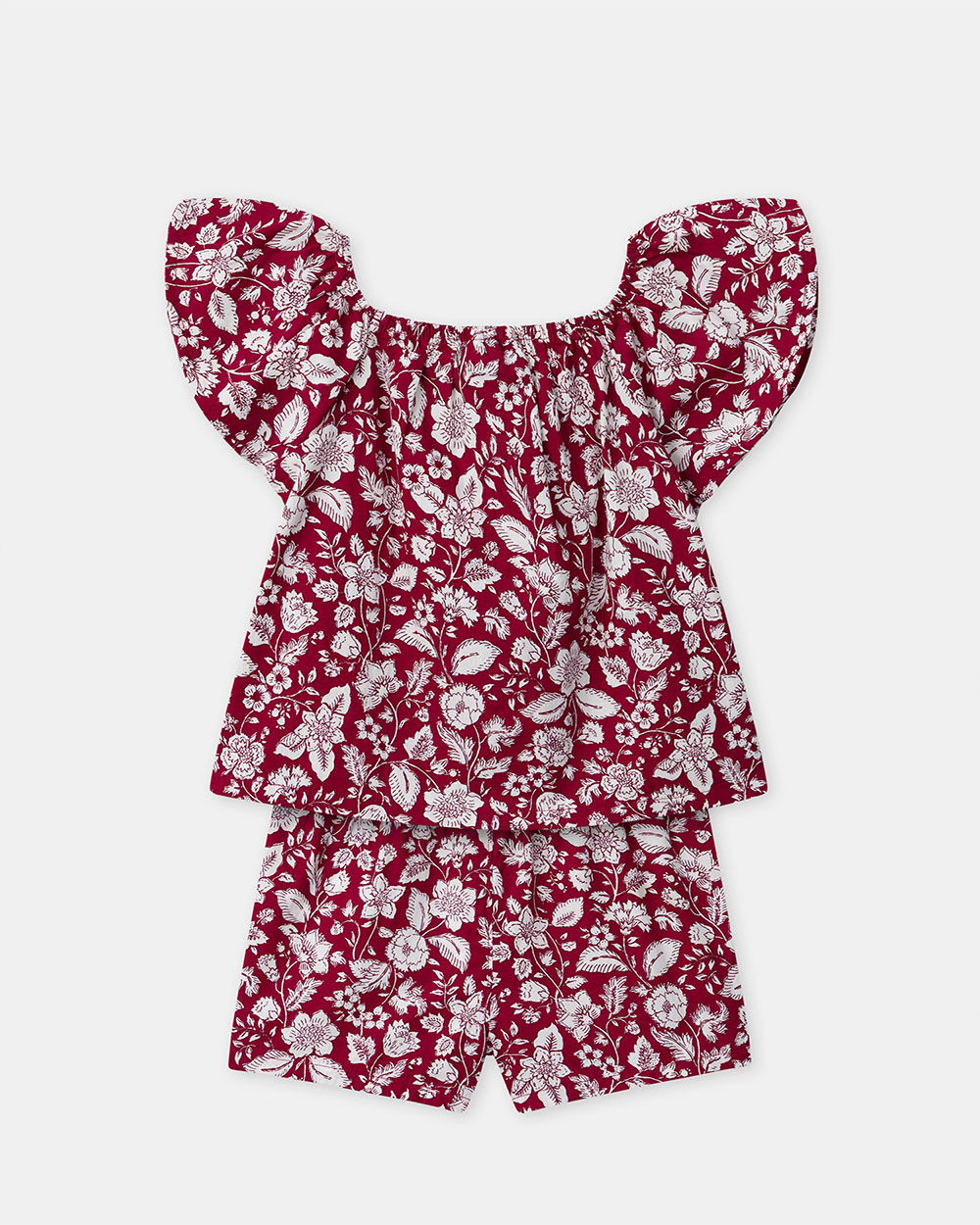 Ensemble blouse et short imprimé fleuri Coloris rose fuchsia Sergent Major