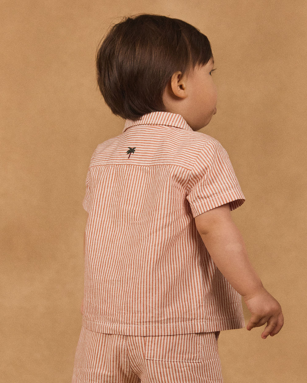 Chemise rayée à manches courtes Coloris orange Sergent Major