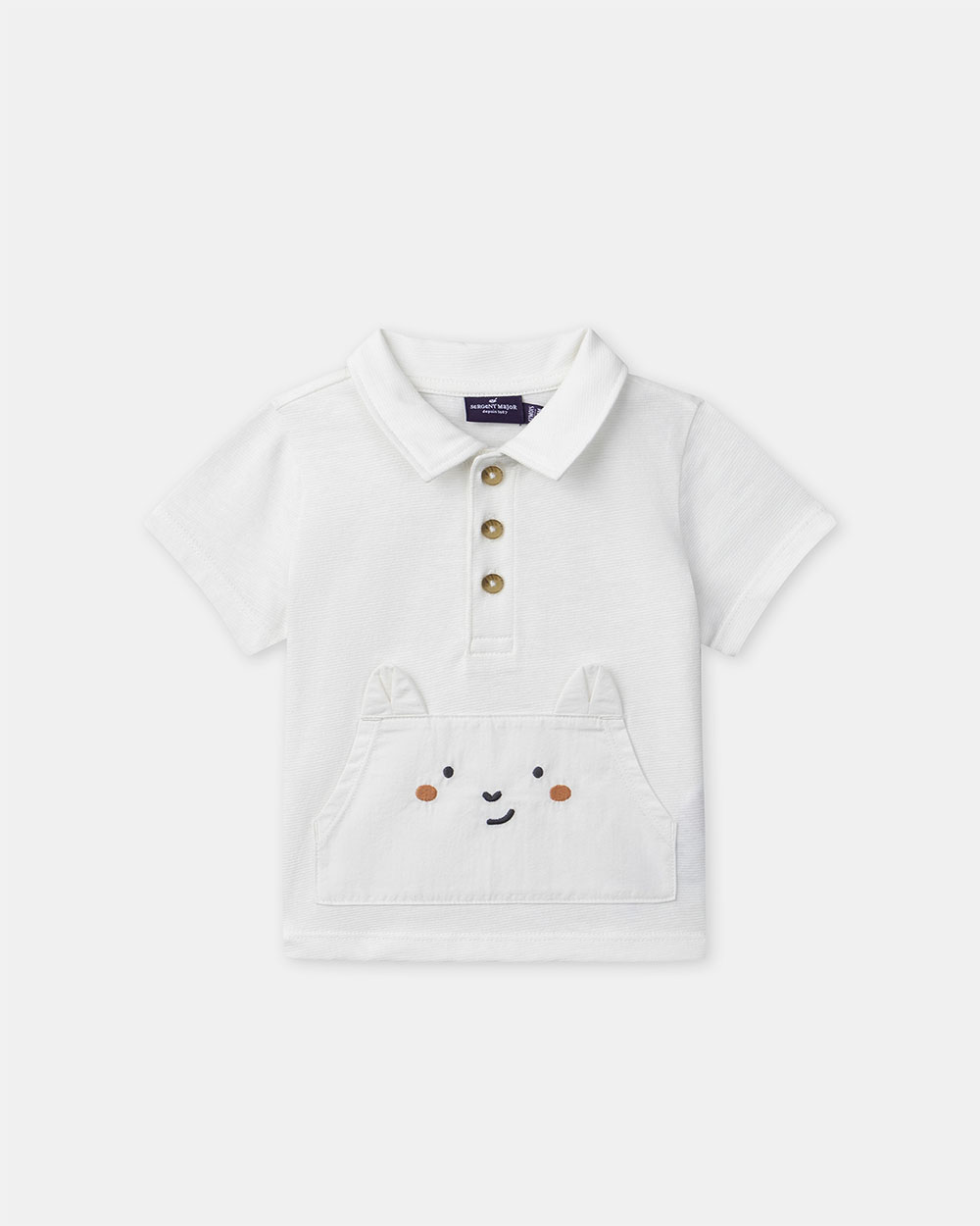 T-shirt stylo polo Coloris écru Sergent Major