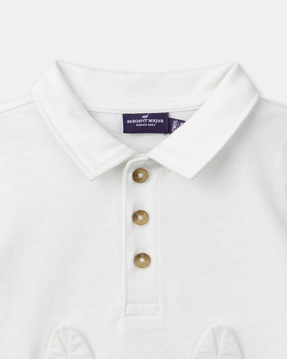 T-shirt stylo polo Coloris écru Sergent Major