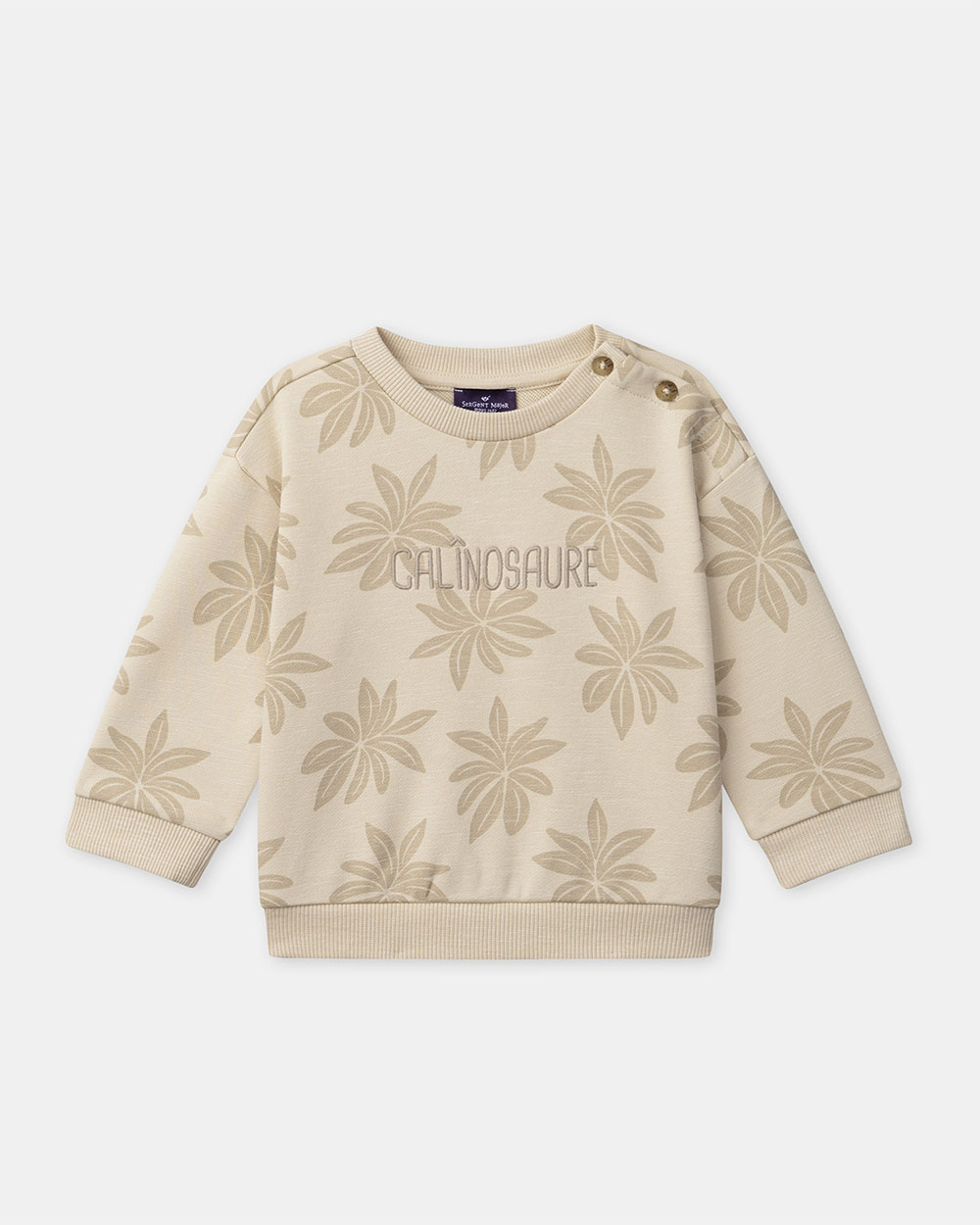 Sweat en molleton imprimé palmiers Coloris beige Sergent Major
